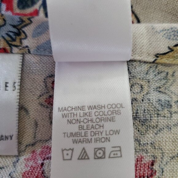 Emma James Floral Linen Rayon Blend Button Up the Front Skirt Size 12 - Picture 13 of 14